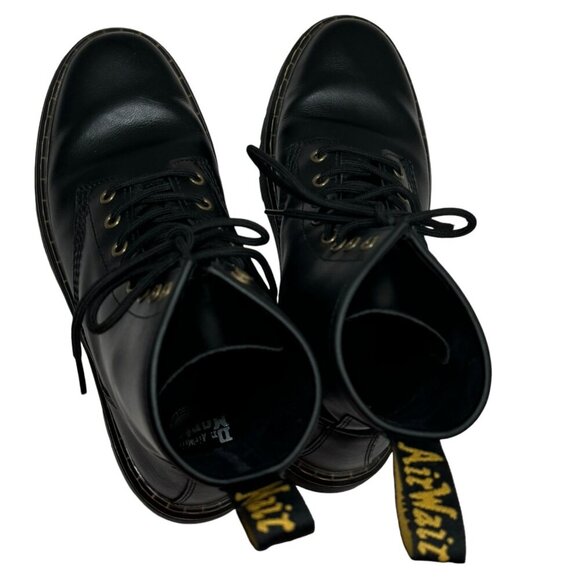 Dr Doc Martens Zavala Combat Boots Leather Black 8 Eye Lace Up 41 US 9-10 Women - Picture 6 of 11